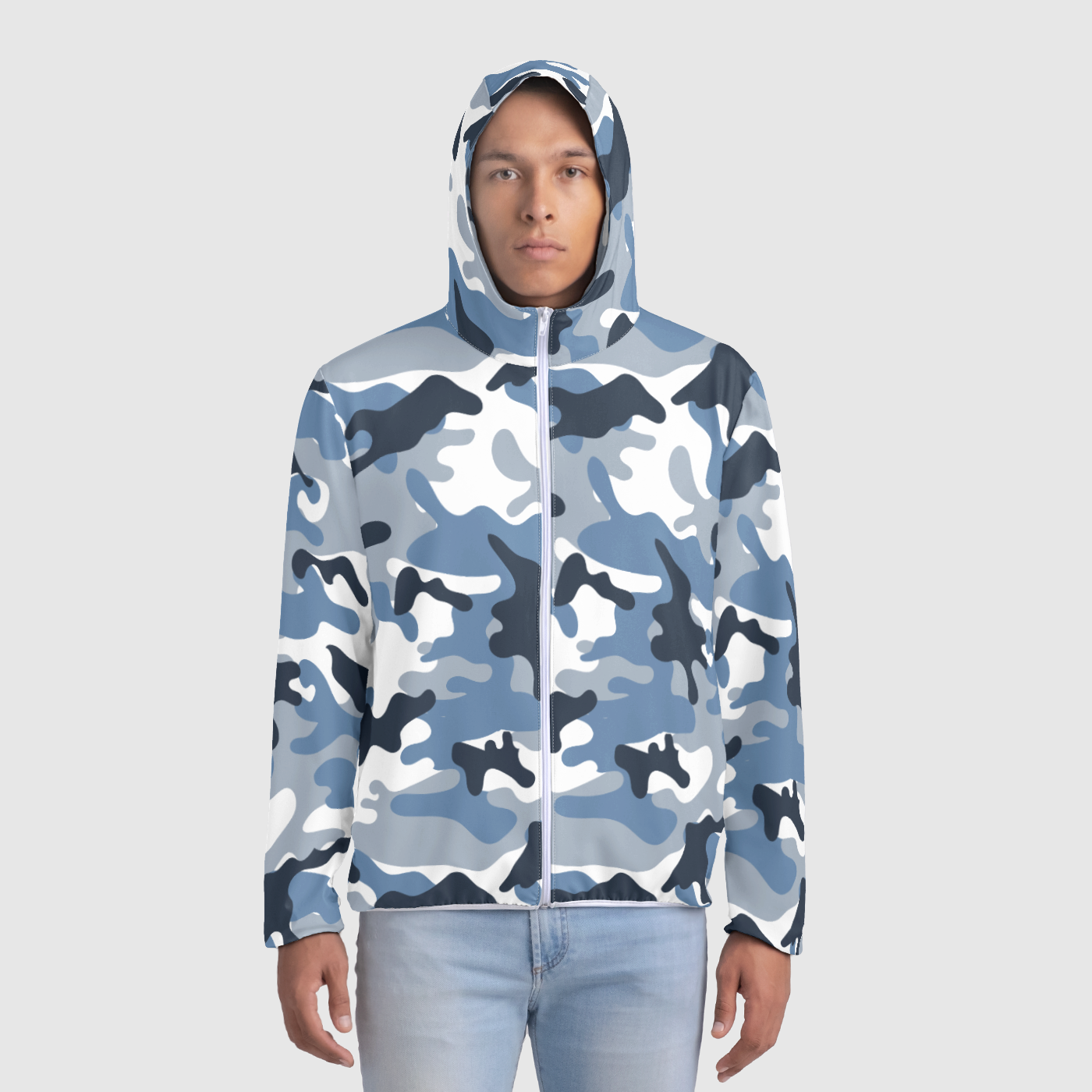 Blue camo windbreaker best sale